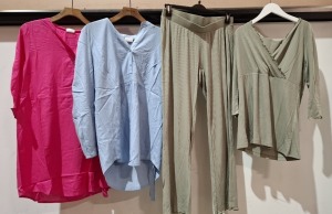 20 X BRAND NEW MIXED MAMALICIOUS CLOTHING LOT TO INCLUDE WOVEN SHIRTS - JUMPSUITS - JUNE TOPS - MESH MAXI DRESSES ETC ALL IN VARIOUS SIZES