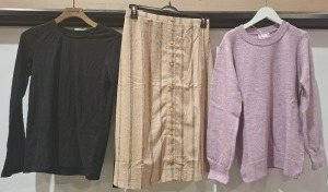 20 X BRAND NEW MIXED MAMALICIOUS CLOTHING LOT TO INCLUDE KNITTED TOPS - ACTIVE TIGHTS - WOVEN TOPS - HW SKIRTS ETC ALL IN VARIOUS SIZES