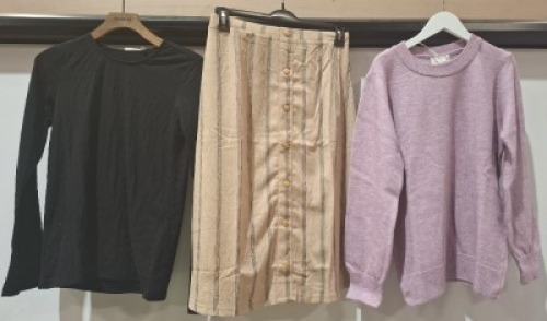 20 X BRAND NEW MIXED MAMALICIOUS CLOTHING LOT TO INCLUDE KNITTED TOPS - ACTIVE TIGHTS - WOVEN TOPS - HW SKIRTS ETC ALL IN VARIOUS SIZES