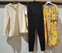 20 X BRAND NEW MIXED MAMALICIOUS CLOTHING LOT TO INCLUDE FLOWER PRINT DRESSES - ZIPPED FLEECE - TUBE BRAS - KNITTED JUMPER ETC ALL IN VARIOUS SIZES