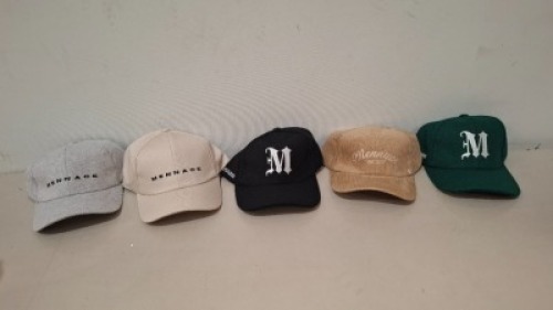 30 X BRAND NEW MENNACE BASEBALL CAPSIN VARIOUS COLOURS GREY-BLACK-BROWN-BEIGE-GREEN (SEE PICTURES) ONE SIZE