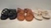 40 X BRAND NEW MIXED SHOE LOT TO INCLUDE PADDED TIE UP SANDALS - PADDED FLIP FLOP SANDALS - TWISTED TOE POST FLAT SANDALS ETC IN VARIOUS SIZES