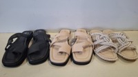 40 X BRAND NEW MIXED SHOE LOT TO INCLUDE PADDED TIE UP SANDALS - PADDED FLIP FLOP SANDALS - TWISTED TOE POST FLAT SANDALS - ROPE SANDALS ETC IN VARIOUS SIZES