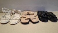 40 X BRAND NEW MIXED SHOE LOT TO INCLUDE PADDED TIE UP SANDALS - PADDED FLIP FLOP SANDALS - TWISTED TOE POST FLAT SANDALS - ROPE SANDALS ETC IN VARIOUS SIZES