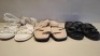 40 X BRAND NEW MIXED SHOE LOT TO INCLUDE PADDED TIE UP SANDALS - PADDED FLIP FLOP SANDALS - TWISTED TOE POST FLAT SANDALS - ROPE SANDALS ETC IN VARIOUS SIZES
