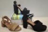 30 X BRAND NEW CAMEL HEELED SHOES - BLACK HEELED SHOES - BLACK RAFFIA HEELED SHOES ETC ALL IN VARIOUS SIZES