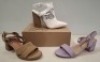 30 X BRAND NEW MIXED SHOE LOT TO INCLUDE WHITE SNAKE PRINT HEELED BOOTS - PURPLE SUEDE HEELED SHOES - BEIGE HEELED SANDALS ETC ALL IN VARIOUS SIZES