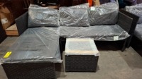 1 X BRAND NEW STUDIO KAUAI CORNER CHAISE BLACK/GREY RATTAN SET