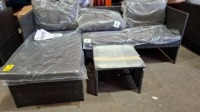 1 X BRAND NEW STUDIO KAUAI CORNER CHAISE BLACK/GREY RATTAN SET