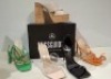 30 X BRAND NEW PAIRS OF MIXED MISSGUIDED SHOES CONTAINING WIDE FIT SQUARE TOE ILLUSION HEEL CLEAR IN NUDE , STRAPPY RING DETAIL HEELED SANDAL IN GREEN , SQUARE TOE PATENT HEELED SANDAL IN BLACK ETC ALL IN SIZE 4