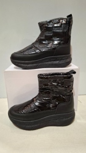 24 X BRAND NEW KIDS ANKLE WINTER BOOTS IN BLACK ALL IN SIZE 5 IN 2 BOXES