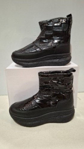 24 X BRAND NEW KIDS ANKLE WINTER BOOTS IN BLACK ALL IN SIZE 5 IN 2 BOXES