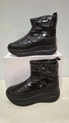 24 X BRAND NEW KIDS ANKLE WINTER BOOTS IN BLACK ALL IN SIZE 6 IN 2 BOXES
