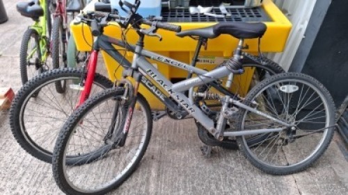 2 X MOUNTAIN BIKES CONTAINING 1 BLACK STAR XL SIZE 50CM AND 1 CASCADE DIVE SIZE 36CM