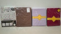 35 X BRAND NEW MIXED BEDDING LOT CONTAINING REHMAT COLLECTION FLANNELETTE DUVET SET IN SIZE SINGLE 135 X 200 CM IN WHITE , BED SHEET IN BROWN IN SIZE KING 150 X 200 CM , GAVENO CAVAILIA SINGLE VALANCE BED SHEET IN SIZE SINGLE 91 X 193 ETC IN 3 TRAYS