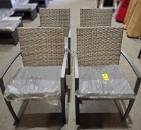 4 X BRAND NEW RATTAN OUTDOOR FURNITURE CHAIRS IN GREY/ANTHRACITE IN SIZE D47XH88CMXL57CM