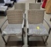 4 X BRAND NEW RATTAN OUTDOOR FURNITURE CHAIRS IN GREY/ANTHRACITE IN SIZE D47XH88CMXL57CM