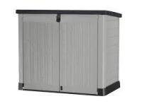 1 X KETER STORE-IT-OUT SHED IN GREY/BLACK IN SIZE 1481 X 880 X 238 MM IN ONE BOX (NOTE - CUSTOMER RETURNS)