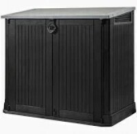 1 X KETER STORE IT AWAY SHED IN BLACK (NOTE - CUSTOMER RETURNS VISABLE DAMAGE)