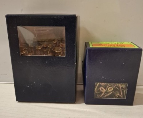 30 X BRAND NEW MIXED FIRMTITE STEEL MULTI PURPOSE YELLOW PASIVATED WOOD SCREWS SIZES 5.0X70MM - 4.5X25MM - 100 SCREWS PER BOX