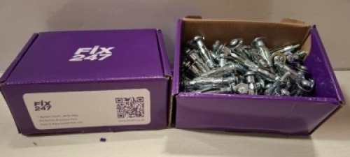 9 X BRAND NEW FIX 247 BROLLYFIX HEAVY DUTY HOLLOW WALL FIXINGS - SIZE 5X45MM - 100 PER BOX