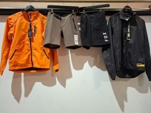 8 X BRAND NEW MIXED KIDS CLOTHING LOT CONTAINING MADISON JACKET IN ORANGE IN SIZE 10 TO 12 , MADISON BLACK JACKET IN SIZE SMALL , FOX SHORTS IN BLACK IN SIZE SMALL , FOX SHORTS IN GREEN IN SIZE SMALL ETC - RRP EACH IS &pound;49.99