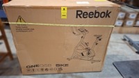 1 X BRAND NEW REEBOK GSB INDOOR EXERCISE BIKE IN BLACK AND BLUE (NOTE FACTORY SEALED)