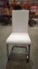 4 X BRAND NEW MILAN DINING CHAIR IN WHITE LEATHER LOOK/CHROME BASE IN 1 BOX
