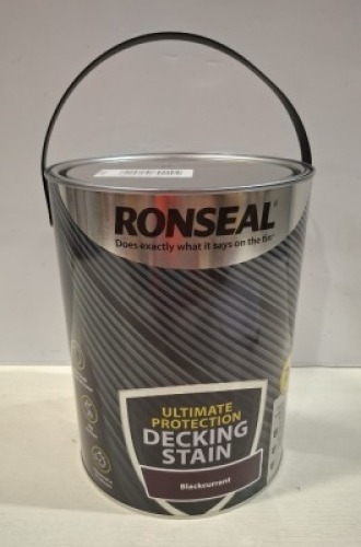 16 X BRAND NEW RONSEAL ULTIMATE PROTECTION DECKING STAIN IN BLACKCURRANT 5L