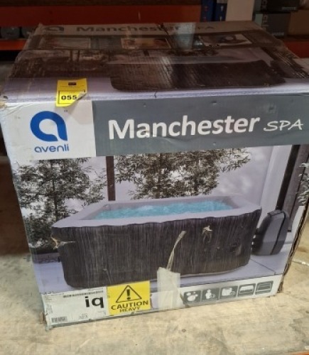 1 X MANCHESTER SPA AVENI 4 PPLS HOT TUB D44.1 , H25.6 , L58.3 AND 153 GAL WATER CAPACITY