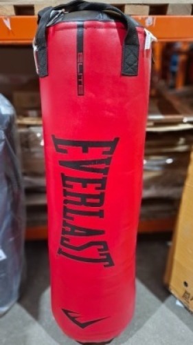 1 X BRAND NEW BOXED EVERLAST ELITE BLACK AND RED 45KG PUNCH BAG