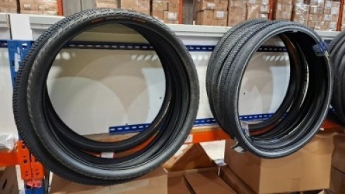 14 X BRAND NEW MIXED BICYCLE TIRE LOT CONTAINING NUTRAKZILENT WITH PUNCTURE BELT AND REFLECTIVE STRIPE 700X42 TYRE , CONTINENTAL RIDE TOUR 28X2X1 , VICTORIA RANDONNEUR TECH 700X35C , ET ESSENTIALS 700X45C CITY TYRE ETC
