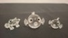 3 X PIECE SWAROVSKI GLASS FIGURINES LOT CONTAINING 1 X BLOW FISH SMALL - RRP &pound;55 , 1 X BLOWFISH LARGE - RRP &pound;100 , 1 X FROG MINI WITH GREEN EYES - RRP &pound;50 , - COLLECTOR'S ITEMS - TOTAL RRP &pound;&pound;205 - (NOTE COMES FROM PRIVATE COLLECTOR / VIEWING IS ADV - 2