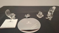 4 X PIECE SWAROVSKI GLASS FIGURINES LOT CONTAINING 1 X SQUIRREL - RRP &pound;55 , 1 X PANDA BABY - &pound;45, 1 X ANTEATER - RRP &pound;55 , 1 X SPARROW MINI - &pound;55 COLLECTOR'S ITEMS - TOTAL RRP &pound;210 - (NOTE COMES FROM PRIVATE COLLECTOR / VIEWING IS ADVISED)