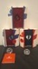 5 X PIECE SWAROVSKI GLASS FIGURINES LOT CONTAINING 3 X CLEAR HEARTS IN THREE COLOURS WHITE , BLUE AND RED - RRP EACH &pound;25 - 1 X MICKEY MOUSE PAPERWEIGHT - RRP &pound;50 , 1 X CRYSTAL SWAN SCS PAPERWEIGHT - &pound;50 COLLECTOR'S ITEMS - TOTAL RRP &pound;175 - (NOTE COMES