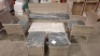 1 X 6 PIECE BRAND NEW GARDEN SET TO INCLUDE 3 - SEATER SOFA , 2 CHAIRS , 2 FOOTSTOOLS , 1 GLASS TOP TABLE IN GREY ( PRE - BUILT )