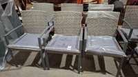 6 X BRAND NEW TUSCANY RATTAN GARDEN CHAIRS IN GREY ( PRE - BUILT )