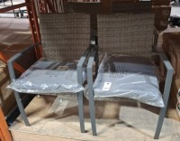 4 X BRAND NEW TUSCANY RATTAN GARDEN CHAIRS IN GREY (PRE BUILT )