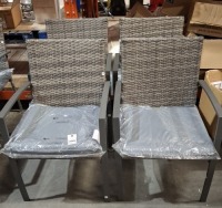 4 X BRAND NEW TUSCANY RATTAN GARDEN CHAIRS IN GREY (PRE BUILT )