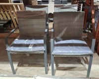 4 X BRAND NEW TUSCANY RATTAN GARDEN CHAIRS IN GREY (PRE BUILT )