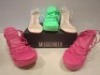 32 X PAIRS OF BRAND NEW MISSGUIDED MIXED SHOE LOT CONTAINING FAUX LEATHER PLATFORM STRAPPY SANDAL IN PINK , MID CLEAR HEEL BLOCK IN NUDE , EXTREME PLATFORM SATIN HEELED SANDAL IN ORANGE ALL IN SIZE 6 ETC ON A FULL BAY