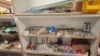 100 + MIXED LOT CONTAINING VARIOUS DOUBLE CYLINDERS IN BRASS , PATIO DOOR HANDLES , EVT SEALANTS , DOUBLE SNAP WEDGE SHIMS , AVIT COMFORT GRIP SCREWDRIVER SET , CROW BAR , HAMMERS , EURO CYLINDER MULTI POINT LOCK ETC OVER 6 SHELFS