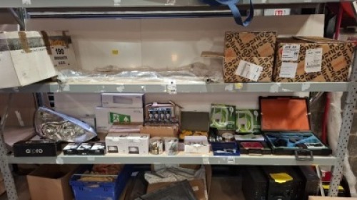 50 + MIXED LOT CONTAINING FORD RIGHT HEADLIGHT , FLO3 30W FLOOD LIGHT , CALLA DECORATIVE PENDANT CABLE SET WITH METALLIC FINISH , TESTO 4800 EVENT MAEASUREMENT COMBINATION INSTRUMENT , INTERNATIONAL LIGHT IL390 LIGHT BUG , ALPRO DOOR FURNITURE PRO 50 CON
