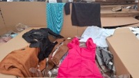 400 + BRAND NEW MIXED CLOTHING LOT CONTAINING MINI BLUE DRESS IN SIZE 14 , ADILYNN FLORAL LADIES PANTS IN MULTI COLOUR IN SIZE SMALL , FASHION LIGHT MINI DRESS IN ORANGE IN SIZE UK 6 , GOLDSK PANTS IN BROWN IN SIZE SMALL ETC IN 1 PALLET BOX
