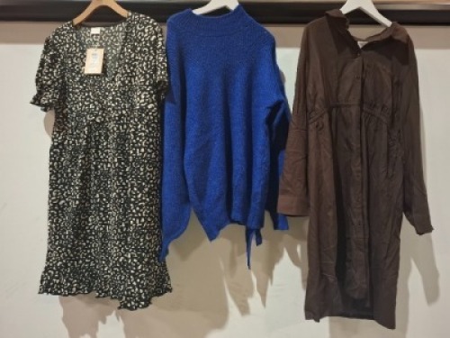 20 X BRAND NEW MIXED MAMALICIOUS CLOTHING LOT TO INCLUDE LACE BRIEFS - MIDI DRESS - KNITTED JUMPER - STRAIGHT PANTS ETC ALL IN VARIOUS SIZES