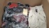 200 + BRAND NEW MIXED CLOTHING LOT CONTAINING KY EREATION RED JACKET IN RED IN SIZE 10 /12 , YELLOW TOP IN SIZE SMALL , LONG BLACK DRESS IN SIZE 8 , K . ZELL JACKET IN CREAM IN SIZE 10 / 12 ETC IN 1 PALLET BOX