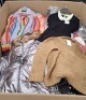 200 + BRAND NEW MIXED CLOTHING LOT CONTAINING GDG ACTUEL WHITE FLORAL SHIRT IN SIZE SMALL , ACTUEL MULTICOLOURED SHIRT IN SIZE SMALL , FLORAL MINI DRESS IN SIZE 8 , LIGHT LILAC TOP IN SIZE 10 ETC IN 1 PALLET BOX