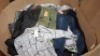 200 + MIXED CLOTHING LOT CONTAINING, CREAM & ROUGE BUTTONED JACKET IN GREY AND BLACK IN SIZE 30, AMY & CLO IN VOGUE PARIS BUTTONED SHIRT IN SNAKEPRINT IN SIZE LARGE, ONADO DENIM JEANS IN BLUE IN SIZE M, ETC (IN 1 PALLET BOX)