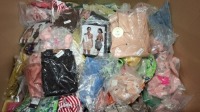 200 + MIXED CLOTHING LOT CONTAINING THREADBARE MINI DRESS IN GREEN / MULTI IN SIZE 8 , UNBRANDED YELLOW COAT IN SIZE 8 XS , SOUTH BEACH BIKINI BOTTOMS IN PINK IN SIZE 10 , FLORAL PEACH DRESS IN SIZE 10/12 M , ETC IN ONE PALLET BOX