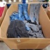 200 + MIXED PANTS LOT CONTAINING GREY AND BLUE JEANS IN MIXED SIZES AND BLACK PANTS IN MIXED SIZES IN ONE PALLET BOX